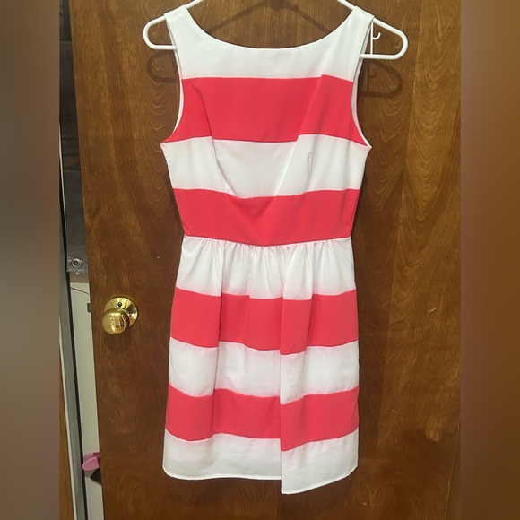 Striped Pink and White Kids Dress - Picture 1 of 3
